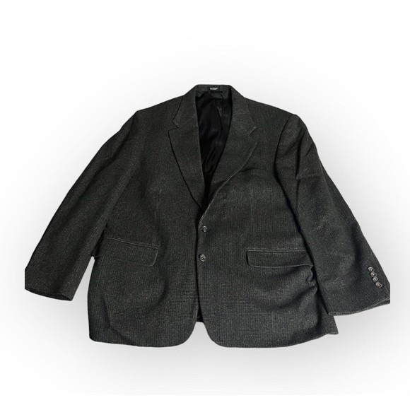 Vintage Wool Blended Robert Stock Blazer Nailshead Patterned Gray 42 - Picture 2 of 5